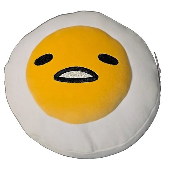 Gudetama Lazy Egg Plush 10” Wht Hard Boiled Egg Yellow Yolk Meh Sanrio Gund New - Picture 9 of 10